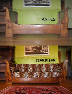 Reciclado cama Francesa siglo XIX en Canape