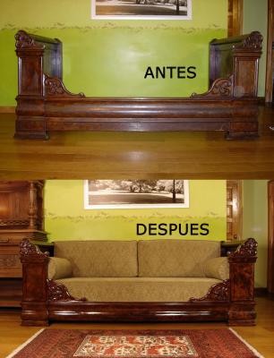 Reciclado cama Francesa siglo XIX en Canape