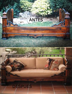 Reciclado cama Francesa siglo XIX en Canape