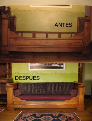 Reciclado cama Francesa siglo XIX en Canape