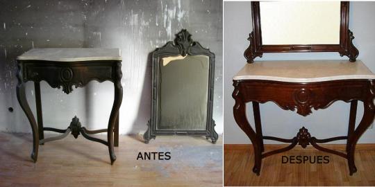 Restauracion de comoda y espejo