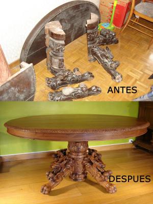 Restauracion mesa estilo Renacimiento