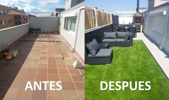Césped Artificial en terraza 1