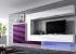 Mueble salón blanco-berenjena