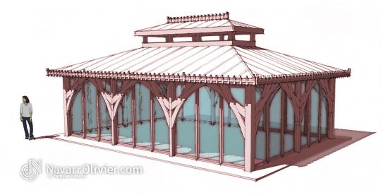 Boceto de Pérgola con cerramiento
