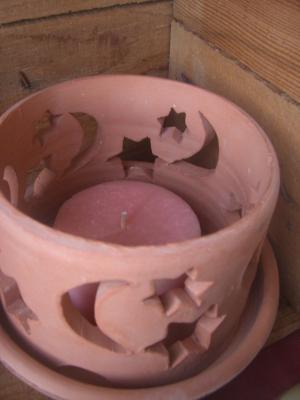 Porta velas luna y estrellas
