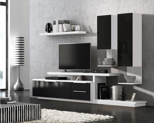 mueble salón color blanco-negro