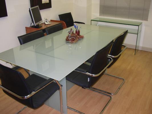 Cristal mateado mesa oficina