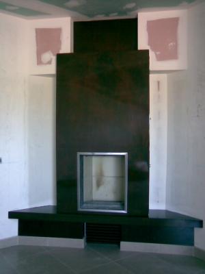 Frente chimenea lacado negro