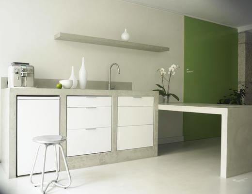 cocina de cemento pulido