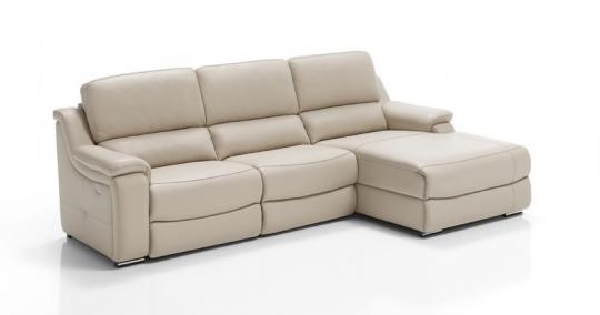 Sofa modelo etna con chaiselongue de piel confort