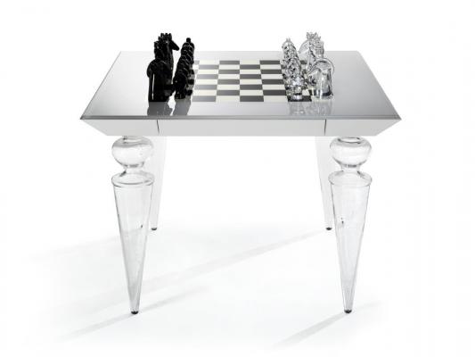 Mesa Ajedrez & piezas en cristal de Murano