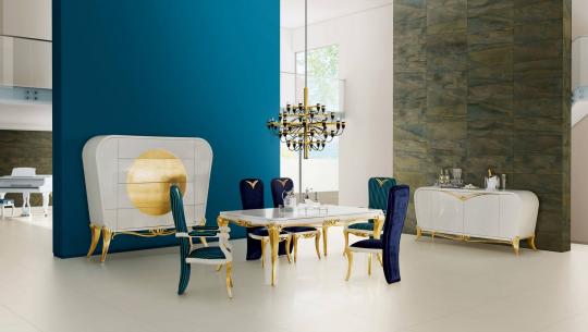 Elegante Salón comedor con Mueble Bar