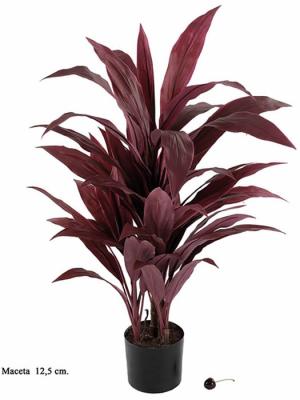 Planta cordyline artificial roja con maceta Oasis Decor