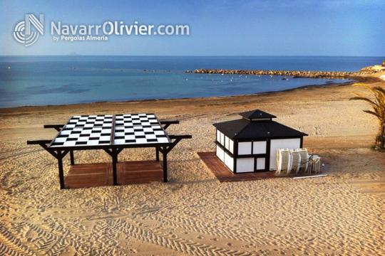 Chiringuito con pergola de diseño