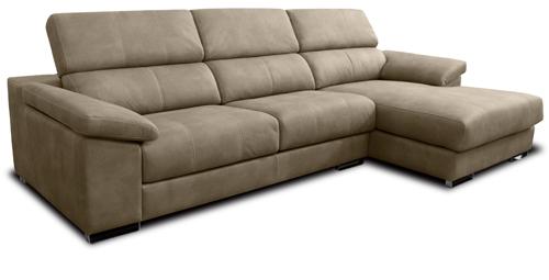 Sofás Chaise-longue de Piel y Tela