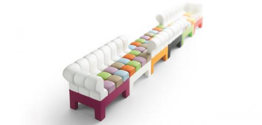 Composición Asiento Modular con elementos de color