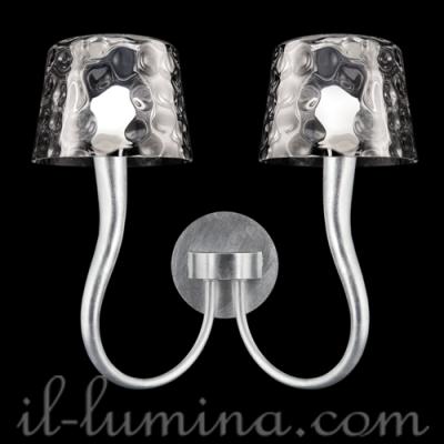 Aplique de 2 luces en pan de plata il-lumina.com