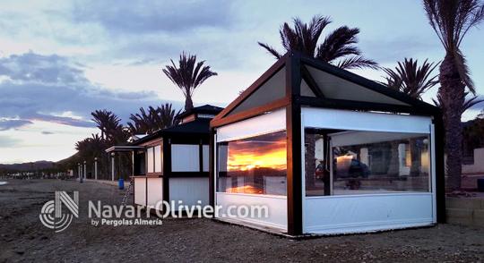 Chiringuito modulra desmontable con terraza
