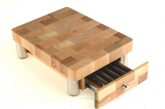 Tabla de corte con cajón + 5 cuchillos cocina