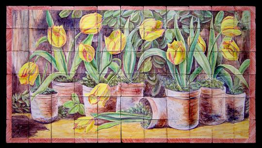 Tulipanes en macetas