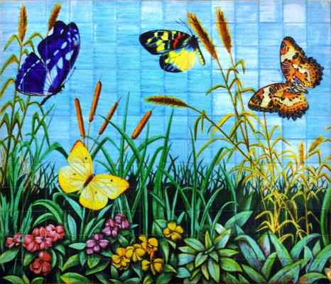 Mariposas sobre la hierba