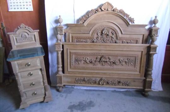 Dormitorio tallado en madera de nogal americano(modelo exclusivo)