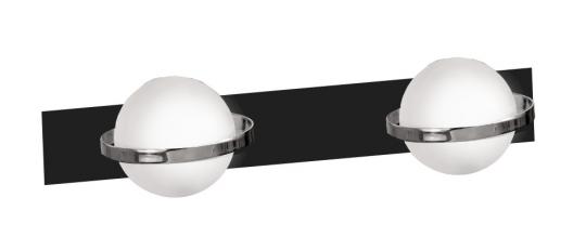 Aplique baño Satelite Colors 2 luces cromo-negro