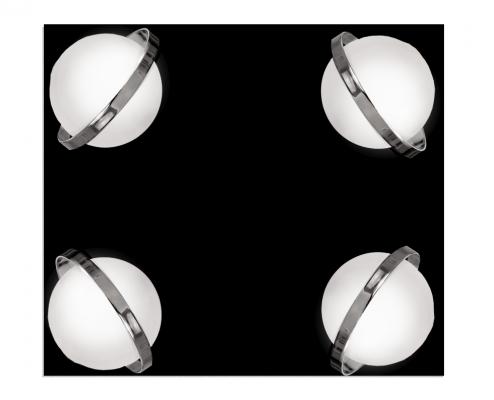 Plafon baño Satelite Colors 4 luces cromo-negro