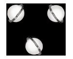 Plafon baño Satelite Colors 3 luces cromo-negro