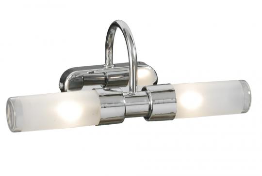 Aplique baño Curva 2 luces caja cromo bajo consumo