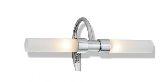 Aplique baño Curva 2 luces pinza cromo