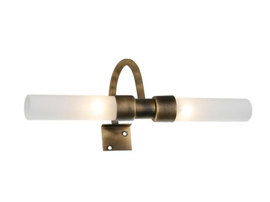 Aplique baño Curva 2 luces travesero patine