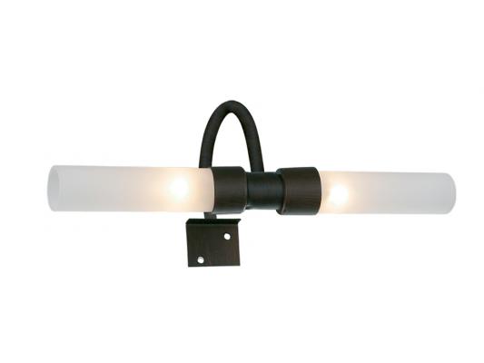 Aplique baño Curva 2 luces travesero wengue