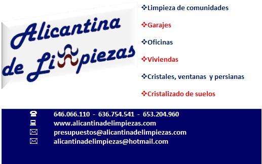 Tarjeta de visita Alicantina de Limpiezas
