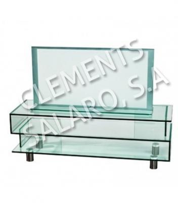 Mesa TV cristal templado diseño en cristal float 10 medidas: 1150x400x450 . Consultar otras medidas