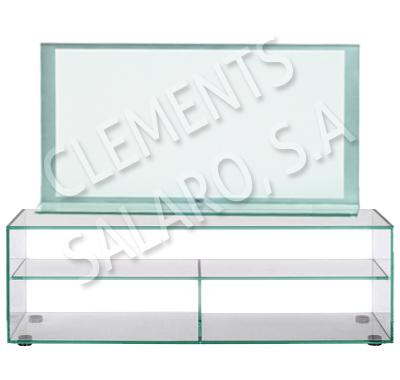 Mesa TV cristal templado diseño en cristal float 10 medidas: 1150x400x450 . Consultar otras medidas