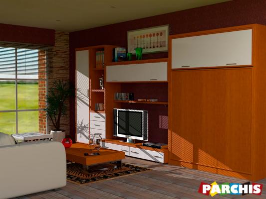Parchis Mueble Juvenil Litera Cama Abatible Convertible Portable Canape Dormitorio Infantil