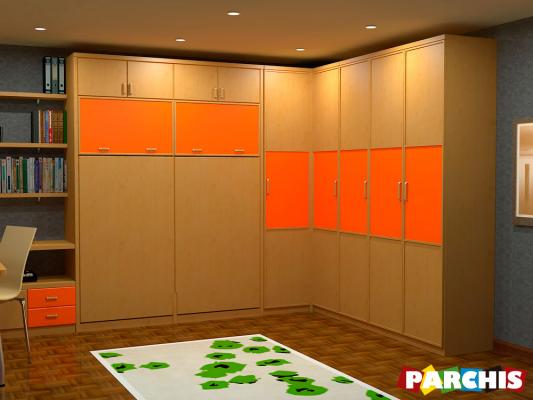 Parchis Mueble Juvenil Litera Cama Abatible Convertible Portable Canape Dormitorio Infantil