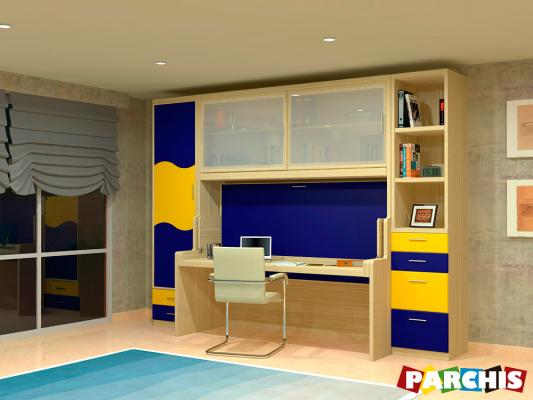 Parchis Mueble Juvenil Litera Cama Abatible Convertible Portable Canape Dormitorio Infantil