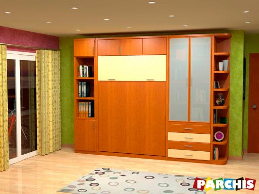 Parchis Mueble Juvenil Litera Cama Abatible Convertible Portable Canape Dormitorio Infantil