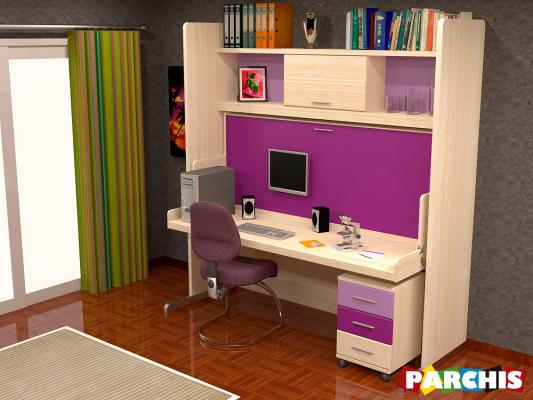 Parchis Mueble Juvenil Litera Cama Abatible Convertible Portable Canape Dormitorio Infantil