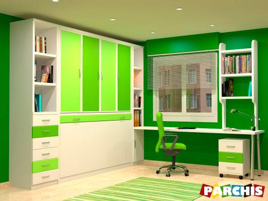 Parchis Mueble Juvenil Litera Cama Abatible Convertible Portable Canape Dormitorio Infantil