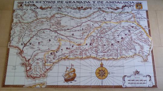Mapa antiguo de Andalucía 1707