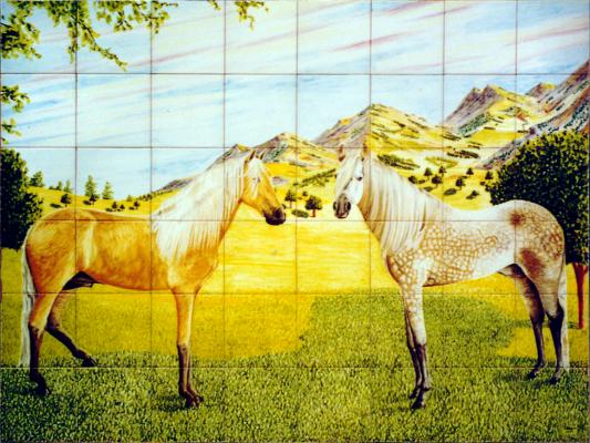 Dos caballos en el campo