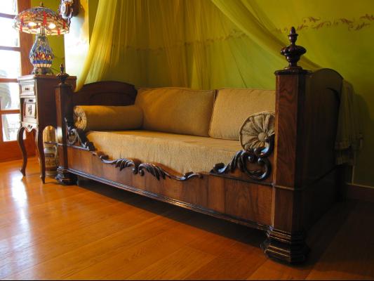 CANAPE-CAMA PALMA DE NOGAL FRANCIA SIGLO XIX