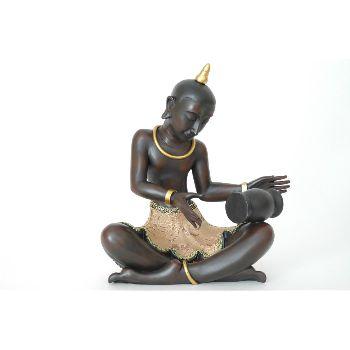 Figura Buda golden tibet musico tambor