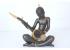 Figura Buda golden tibet musico guitarra
