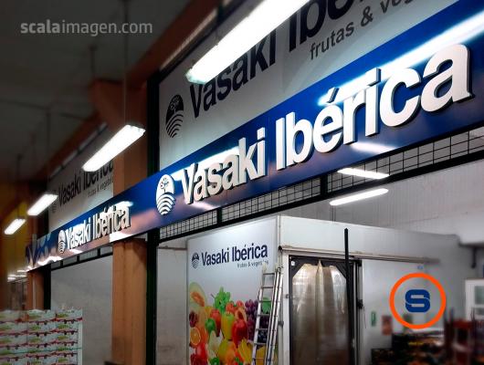 Rótulo corpóreo, Vasaki Iberica, Mercamurcia. scalaimagen.com