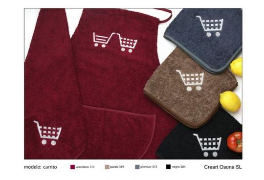 Delantales oscuros bordados, Creart Osona